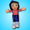 IMG_6212 Peluche oficial de Meñike, personaje de Alita y Meñike, gorra azul y overol
